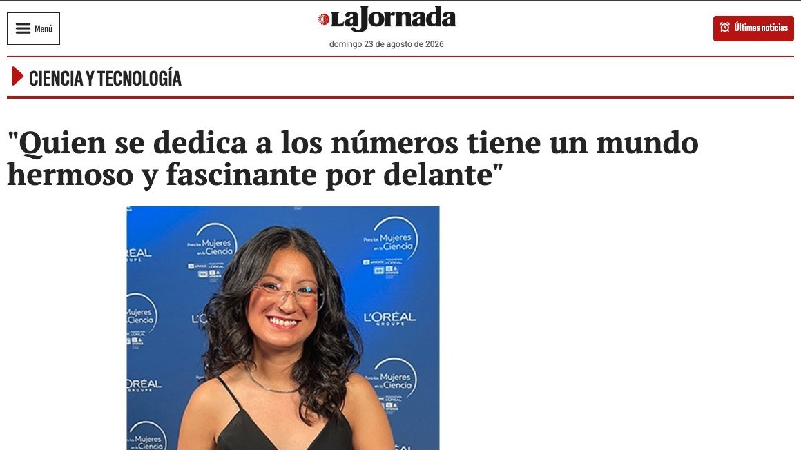 La entrevista en La Jornada, 'Quien se dedica a los números tiene un mundo hermoso y fascinante por delante'